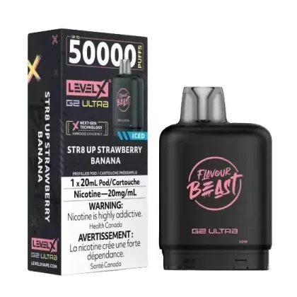 Flavour Beast Level X G2 Ultra 50k – STR8 UP Strawberry Banana Iced (PROV)