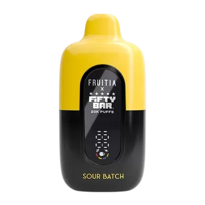 Sour Batch FRUITIA X Fifty Bar 20K - Nicotine#50mg~Size#Single>5 Pack (02DF73)