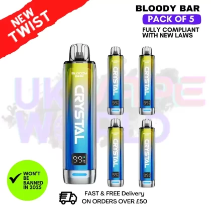 Pineapple ICE Bloody Bar Crystal 10K Puff Pack Of 5