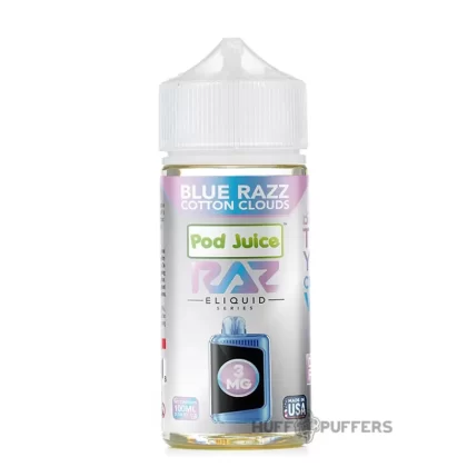 Pod Juice X Raz – Blue Razz Cotton Clouds 100mL - Vape Product, Vape Product