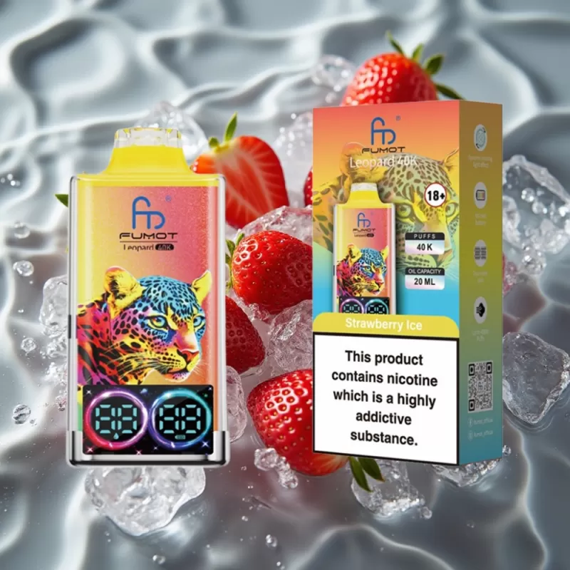 Fumot Leopard 40K Puffs Strawberry Ice Disposable Vape – 700mAh, Dual Mesh, Type-C Charging - Bangvapeaustralia - Image 2