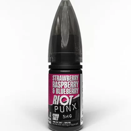 Strawberry, Raspberry & Blueberry Hybrid Salt E-Liquid - Riot Punx - 5mg - PG 50%