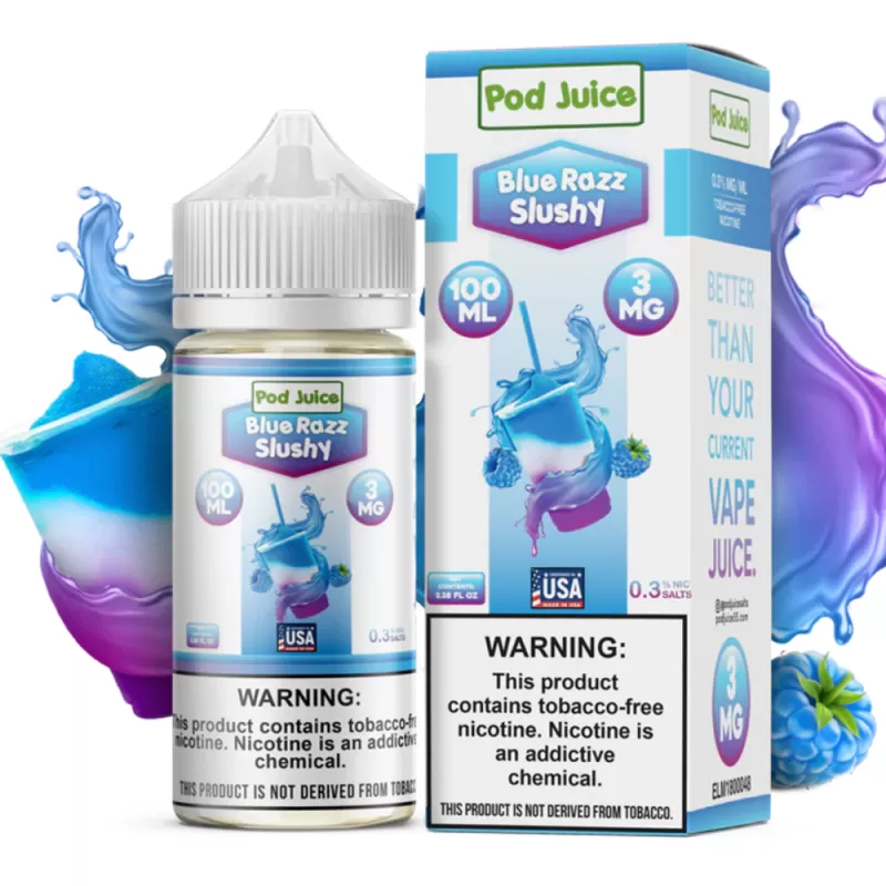 Blue Razz Slushy 100ml – Pod Juice - Vape Product, Vape Product