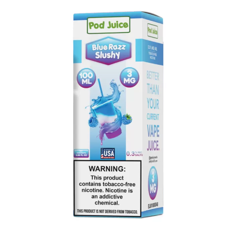Blue Razz Slushy 100ml – Pod Juice - Vape Product, Vape Product - Image 3
