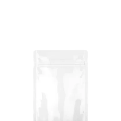 Tamper Evident | Glossy White Mylar Bag (Tear Notch) | 3.6in x 5in – 3.5g – 1000 Count