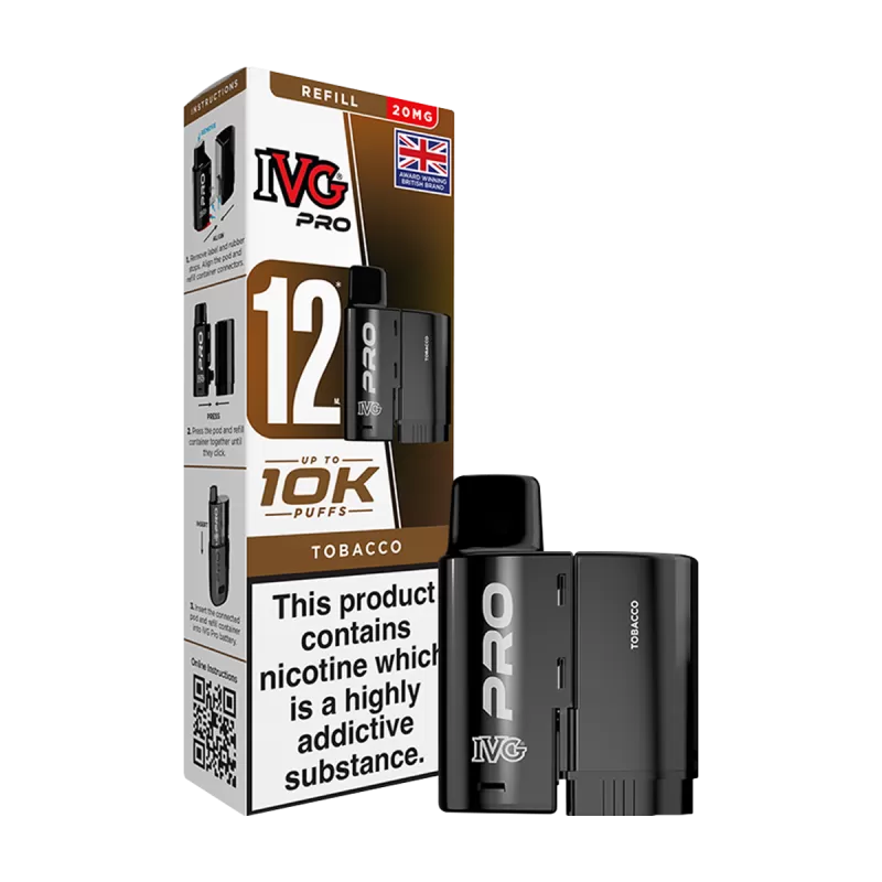 Tobacco IVG Pro 12 Refill Pack - Ecigwizard