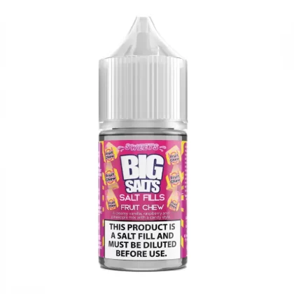 Big Salts Fruit Chew – 20ml Salt Fills E Liquid - 5mg Nic Strength Including Blue Salt Shots, 10mg Nic Strength Including Pink Salt Shots