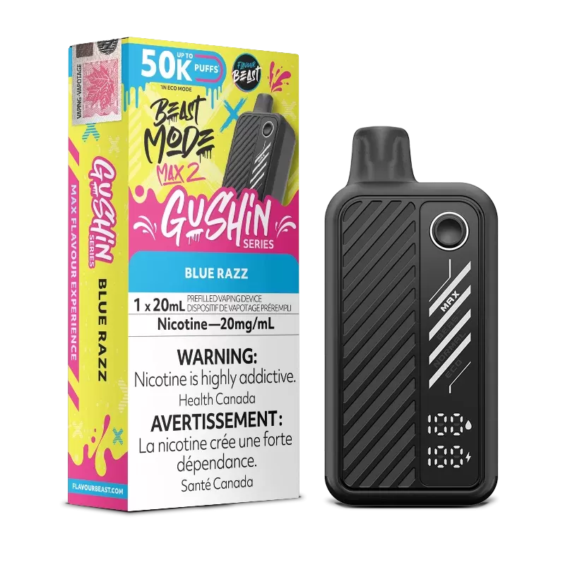 Beast Mode Max 2 50K Gushin Series Blue Razz By Flavour Beast