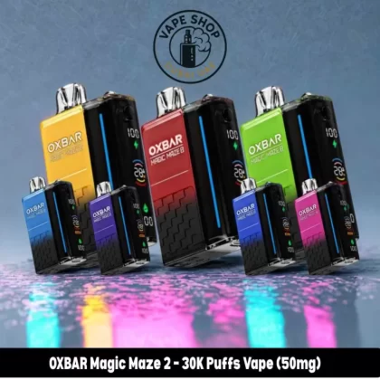OXBAR Magic Maze 2 disposable 30000 Puffs 50mg Vape in Dubai - Vape Product, BOX OF 5 PCS; Blueberry Raspberry Lemon, Kiwi Lime