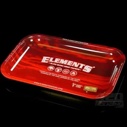 Elements Small Size Red Metal Rolling Tray 1/Box