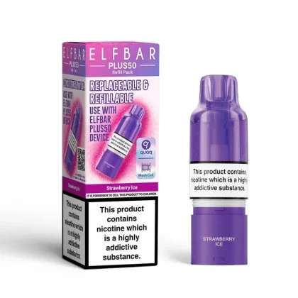 Strawberry Ice Elf Bar Plus 50 Prefilled Pod + Refill Container