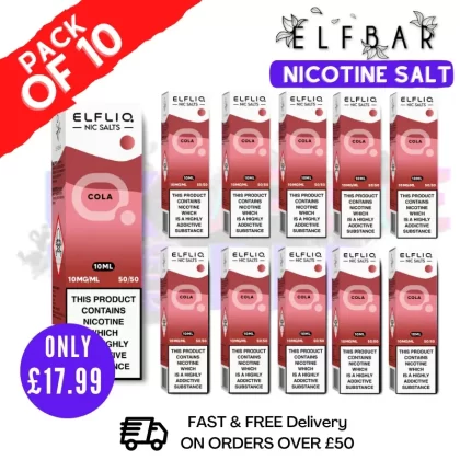 Cola ElfLiq Nic Salt BOX OF 10 – ONLY £17.99