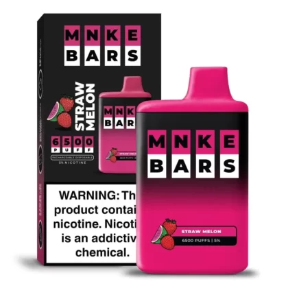 MNKE Bars Disposable 6500 Puffs– Straw Melon (20/50mg) - Vapebar Pk