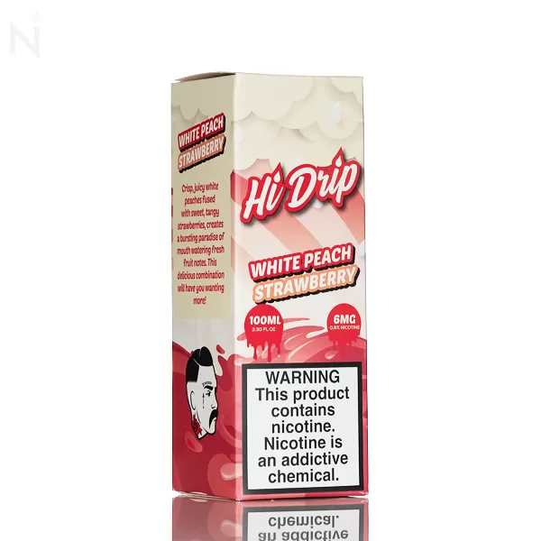 Hi Drip E-Liquid - White Peach Strawberry - 100ml - 3mg - Image 3