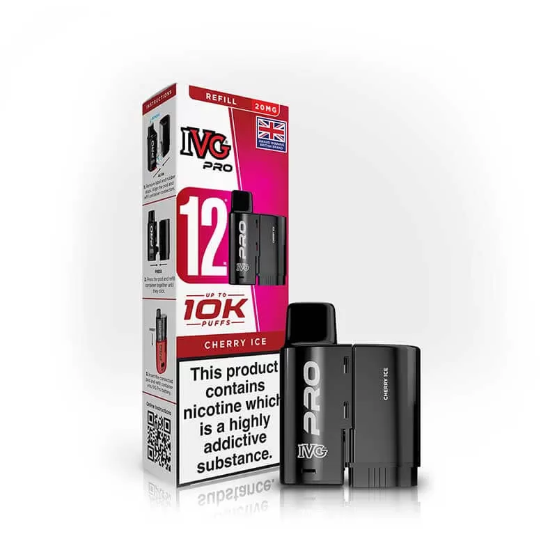 IVG Pro 12 Cherry Ice Prefilled Vape Pod + Refill - Vapestore Co