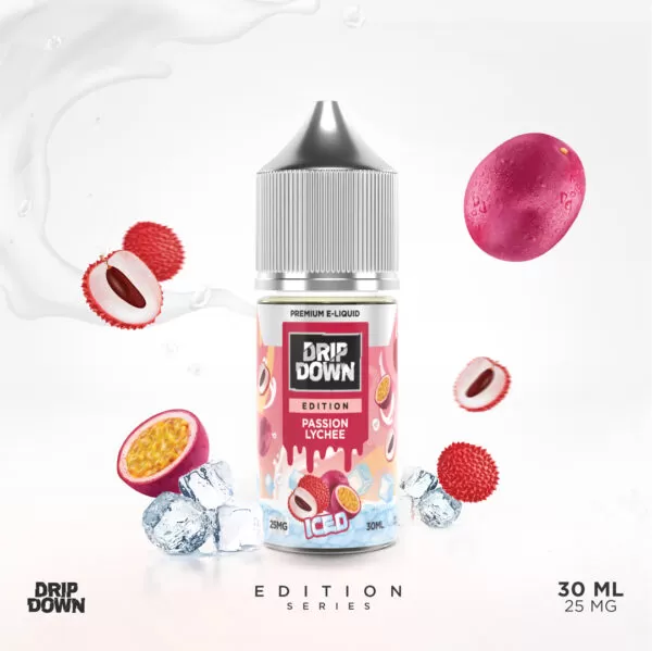 DRIP DOWN EDITION NIC SALT – PASSION LYCHEE ICE – 30ML (25MG-50MG) - Vape Product, Vape Product - Image 2