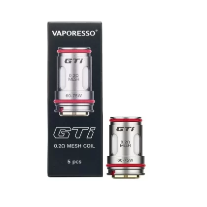 Vaporesso GTI Mesh Coil – 5 pack - Coil#Mesh 0.15ohm (75-90w)>Mesh 0.2ohm (60-75w)>Mesh 0.4ohm (50-60w)>Dual Mesh 0.2ohm (60-75w)>Dual Mesh 0.4ohm (50-60w)