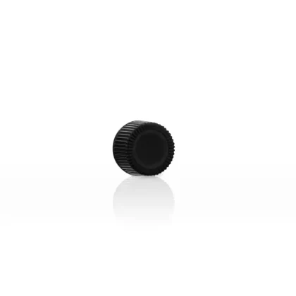 Plastic Cap | Ribbed w/ Foam Liner | 15mm – Black – 371 Count