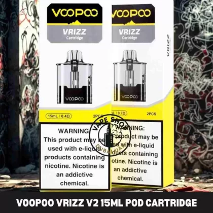 VOOPOO VRIZZ V2 15ml Pod Cartridge (2pcs/pack) Buy in Dubai - Vape Product, 0.4ohm+0.7ohm (Only for VOOPOO VRIZZ 2 Pod Kit) (A7C1A4)