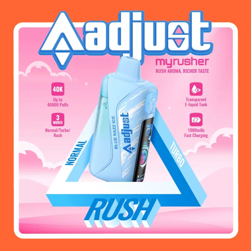 adjust myrusher 40K Puff Disposable Device - 40,000 Puffs - Watermelon Ice