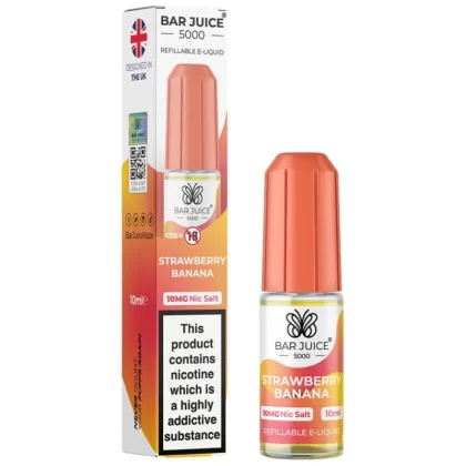 Strawberry Banana Nic Salt E-Liquid by Bar Juice 5000 (10ml) - Vapekit Co