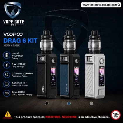 VOOPOO DRAG 6 Pod Kit 220W - Silver