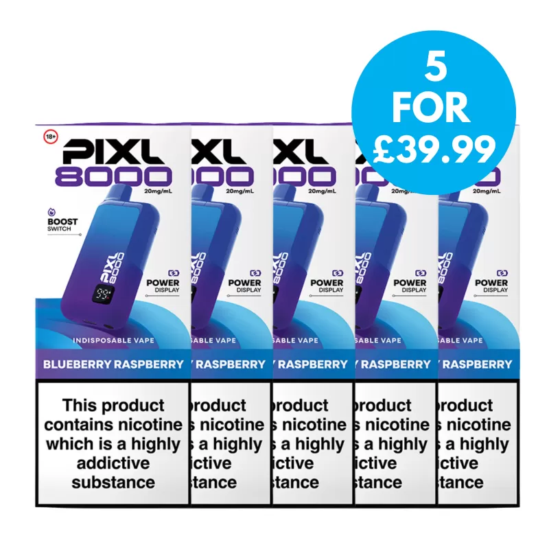 Box Of 5 – 20mg (2%) PIXL 8000 (8K Puffs) Multipack - Pixl / 20mg / Prefilled Pod Kit