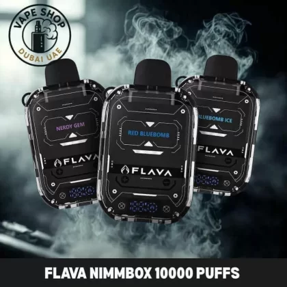 Flava Nimmbox 10000 Puffs 30mg Nicotine in Dubai UAE - Vape Product, FULL BOX 10 DEVICE; Blackcurrant Ice, Grape Ice