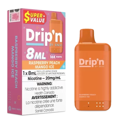 Drip’n 16k Value Series Disposable Vape – Raspberry Peach Mango