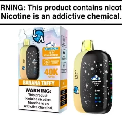L&A SWITCH 40K DISPOSABLE VAPE – 40,000 PUFFS - Banana Taffy, Blue Razz