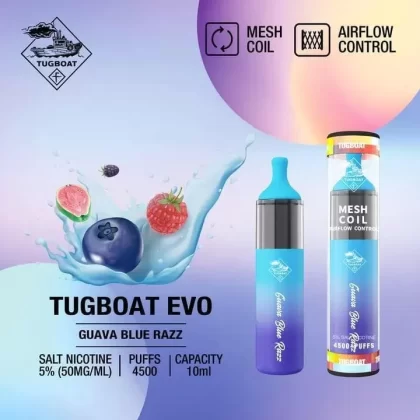 Tugboat Evo Guava Blue Razz 4500 Puffs Buy Tugboat Vape
