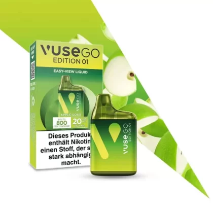 Vuse Go 800 – Apple Sour - Benzoesäure, Propylenglykol; 20mg/ml (2B062E)