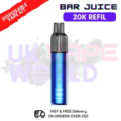 Blue Bar Juice 20K Puff Refil Disposable Kit + FREE Eliquid
