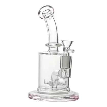 Pink Nano Inline Percolator – 8 inches glass bong