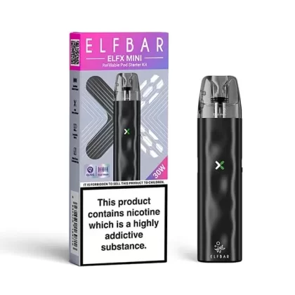 ELF BAR ELFX MINI POD VAPE KIT - Select Your Colour#BLACK>FOREST>GOLD>GREY>PINK>SILVER>LILAC>OCEAN>SKY>Blackcurrant Passionfruit>Blue Sour Razz Watermelon>Blueberry Peach Fizz>Blueberry Sour