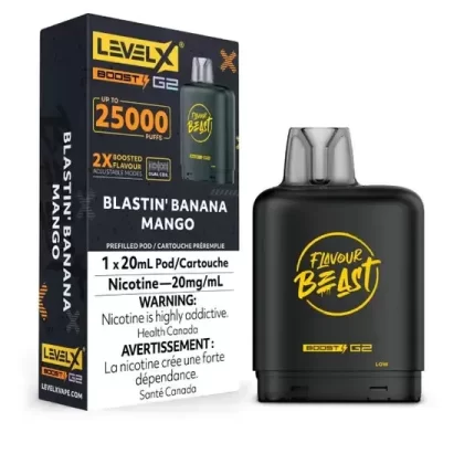 LEVEL X FLAVOUR BEAST BOOST POD 20ML – BLASTIN’ BANANA MANGO