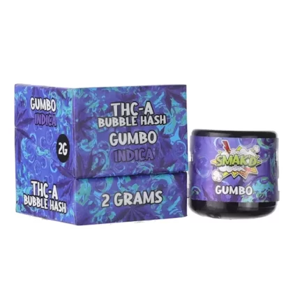Smakd THC-A Bubble Hash – 2g - Strain#Gumbo (I)>Green Crack (S)>Mango Tango (H)