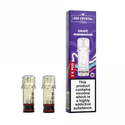 SKE Crystal Plus Grape Nic Salt E Liquid Pods – Crystal Plus (2 x 2ml)