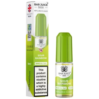 Sour Rainbow Nic Salt E-Liquid by Bar Juice 5000 (10ml) - 5mg