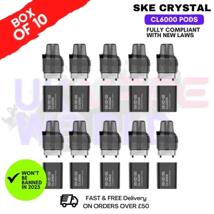Strawberry Burst SKE Crystal CL6000 Prefilled Pod Box Of 10