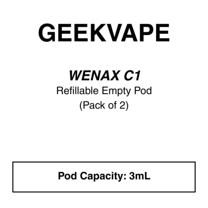 Geekvape – Wenax C1 Replacement Pods (2 Pack – No Coils) - Vapeys Co Nz