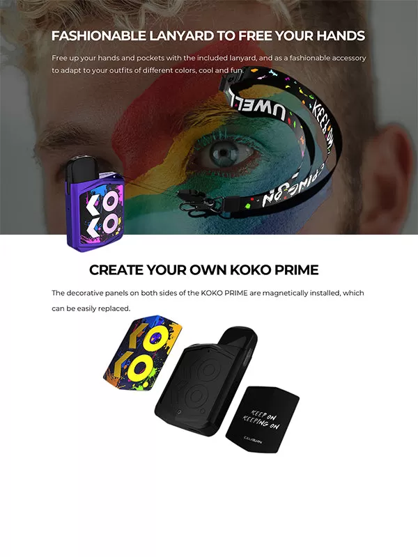 Uwell Caliburn KOKO Prime Pod Kit - Black - Nykecigs - Image 3
