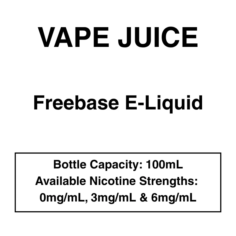 Vape Juice – Freebase E-Liquid – 100mL