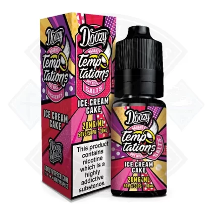 Doozy Vape Temptations Salts Ice Cream Cake 50/50 10ml e-liquid - Size#10mg>20mg