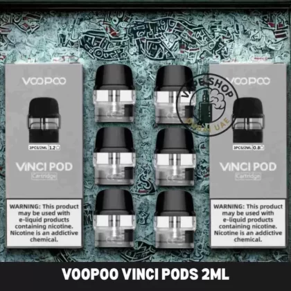 VOOPOO Vinci Pods 2ml Replacement Pod Cartridge in Dubai, UAE - 0.8Ω For Freebase, 1.2Ω For SaltNic