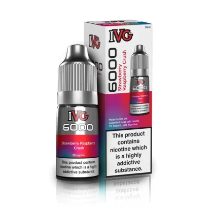 IVG 6000 Strawberry Raspberry Crush Nic Salt Vape Juice - Strength 20mg