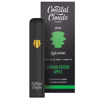 Coastal Clouds High Potency Delta 8 + HHC-P Vaporizer – 2000mg - Strain#Buy 2 Get 1 Free>Durban Poison Apple (S)>Purple Watermelon Zkittlez (I)