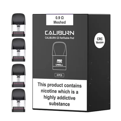 Uwell Caliburn G3 Replacement Pods - 0.9 Ohm Mesh - Four Pack