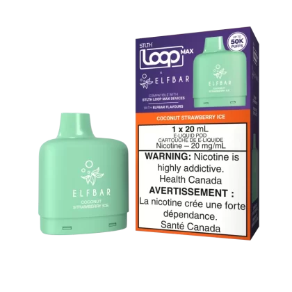 STLTH LOOP MAX X ELFBAR Pod Pack - Coconut Strawberry Ice - 20 mg/mL (wholeseller) - Excise ON, 20 mg/mL - ON