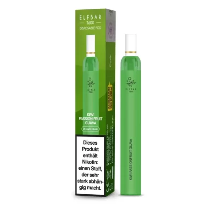 ELF BAR T600 – Kiwi Passion Fruit Guava - Elf Bar T600 / Mango / Propylenglykol / Glycerin / Aromastoffe / Nikotinsalz / 20mg/ml / 500 mAh / ca. 600